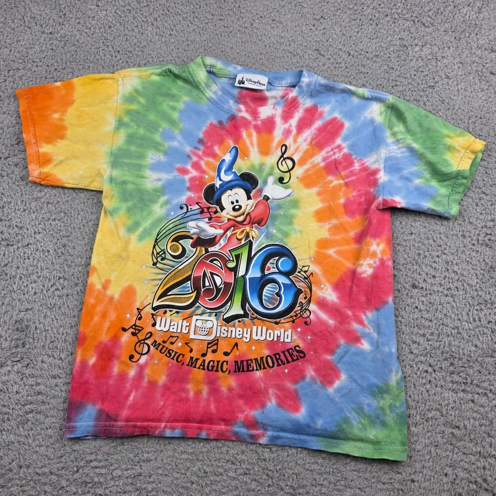 Disney Parks Mickey Mouse 2016 Tie‎ Dye T-Shirt Kids Small Music Magic Memories